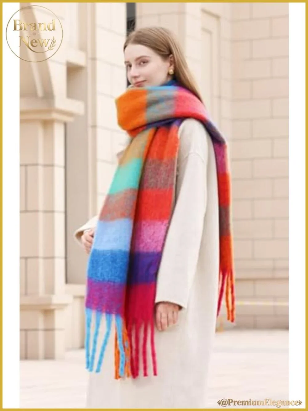 Wander Agio Women's Winter Warm Scarf Long Shawl Thick Blanket Wrap Plaid